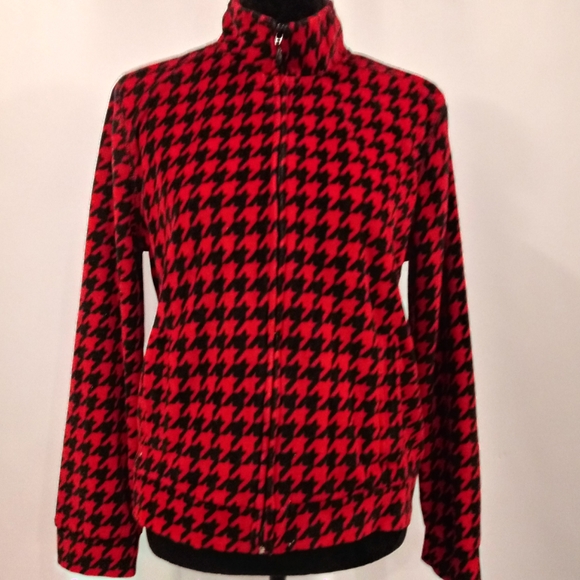 KIM ROGERS Petite M Red/Black Houndstooth Jacket - Picture 4 of 7